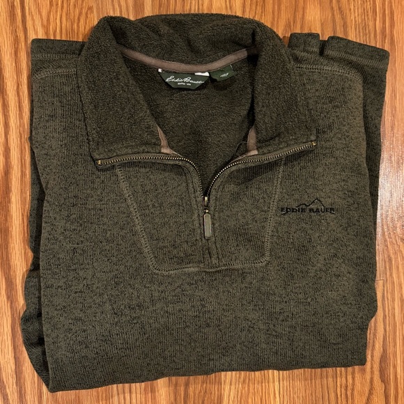 Eddie Bauer Men's Heathered Quarter Zip-Up Sweater - Picture 4 of 8